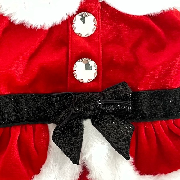 Merry & Bright Costume Dog XS Pet Mrs Claus Christmas Dress Xmas Bling - Picture 5 of 13